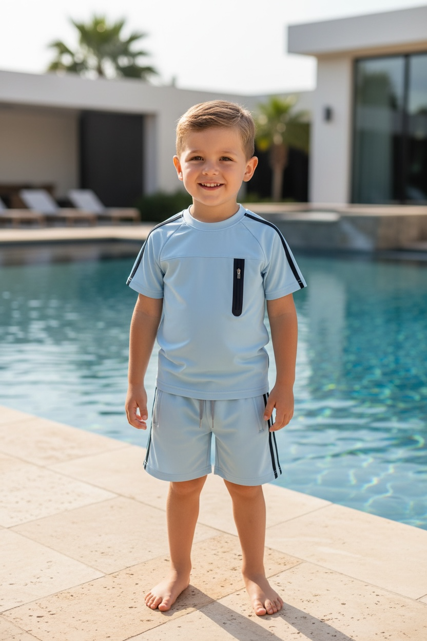 Ensemble T-shirt + Short Garçon Bleu