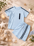 Ensemble T-shirt + Short Garçon Bleu